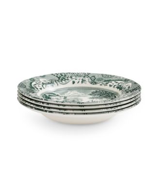 Heritage Green Italian Soup Plates, Set of 4