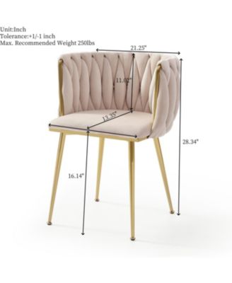 Velvet Dining Chairs Set of 2 Golden Metal Legs