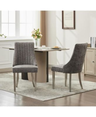 Chenille Dining Chairs Set of 2 (Gray)