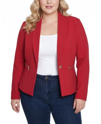 Plus Size Long Sleeve Crepe Blazer