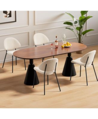 Boucle Dining Chairs - Set of 4 White