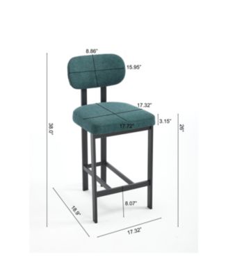 Upholstered Counter Height Bar Stools - Set of 2