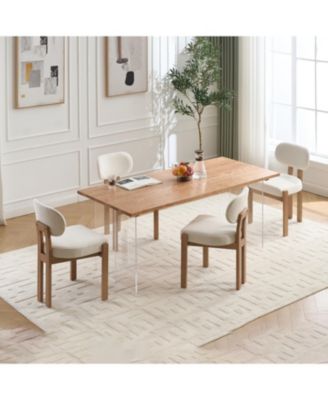 Modern Fabric Upholstered Dining Chairs (Set of 2)