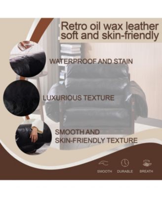  Medieval Modern Leather Lounge Chair - Antique Black