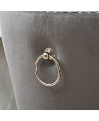 Chrome Swivel Velvet Barstools, Adjustable Height, Tufted, Gray (Set of 2)