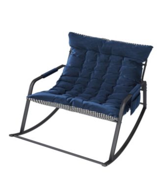 Rocking Chair with Cushions, Storage & Armrests.