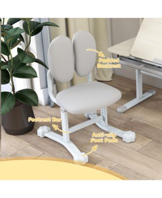 Kids Study Desk and Chair Set with Tiltable Desktop and Hutch,