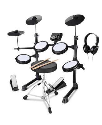 Electric Drum Set Adult Digital Silent Drum Kit 8" w/ Throne Beginner for Apartment