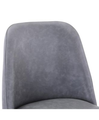 Mid-Century Modern Faux Leather Upholstered Counter Height Barstool (Set of 2)