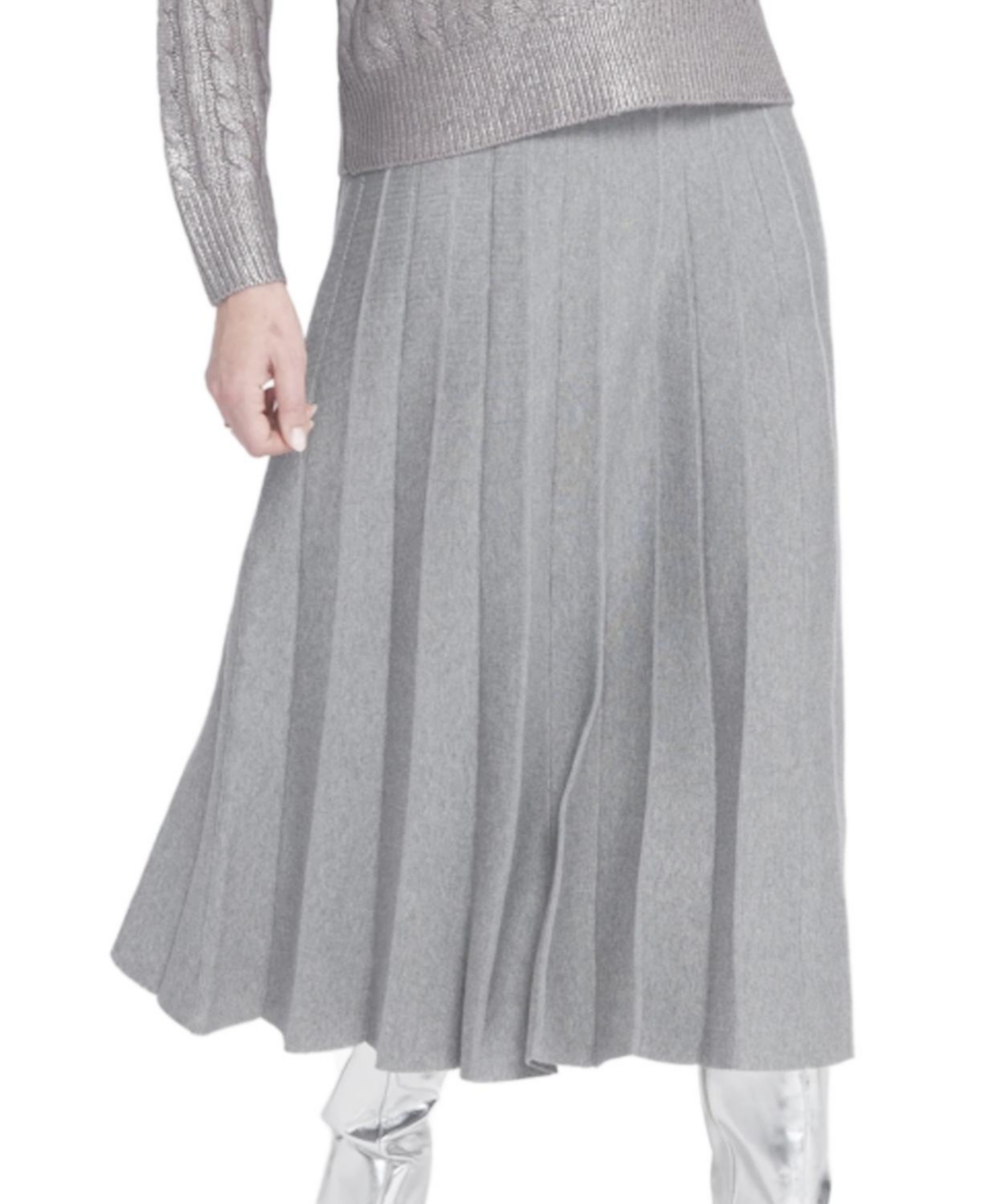 Elle Collection Women's Pleated Sweater Skirt