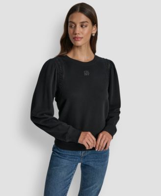 Women's Lace Detail Crew Neck Sweatshirt