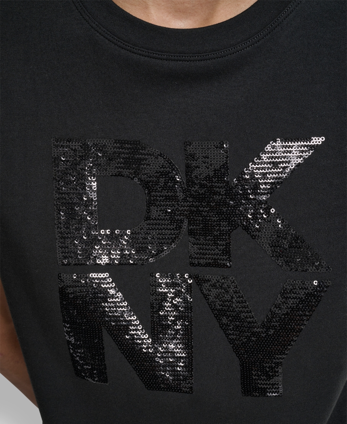 Dkny Jeans Women's Embellished Logo Detail Crewneck T-Shirt