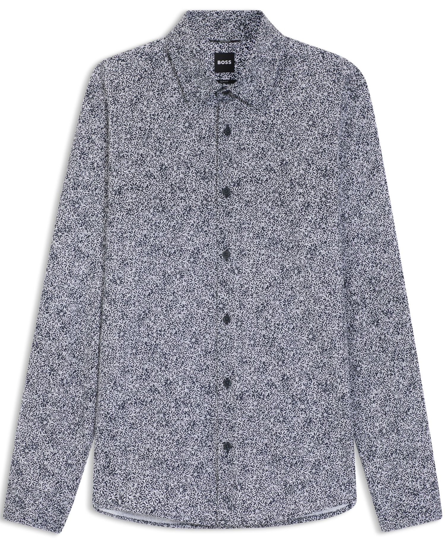 Men's Printed Cotton Blend Slim-Fit Dress Shirt