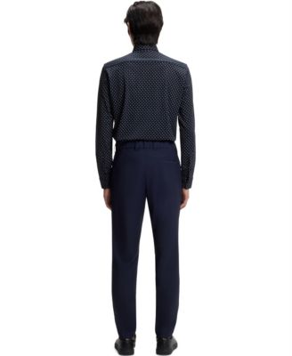 Men's Printed Cotton Blend Slim-Fit Dress Shirt