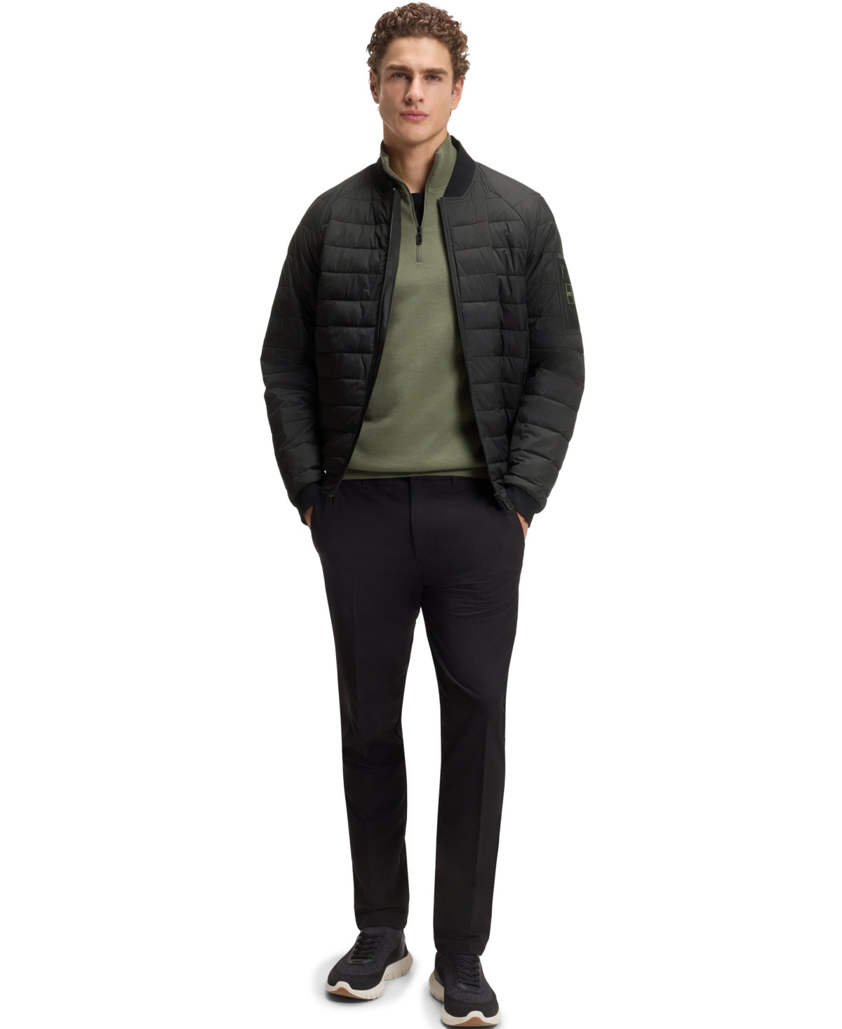 Boss by Hugo Men's Water-Repellent Padded Bomber Jacket