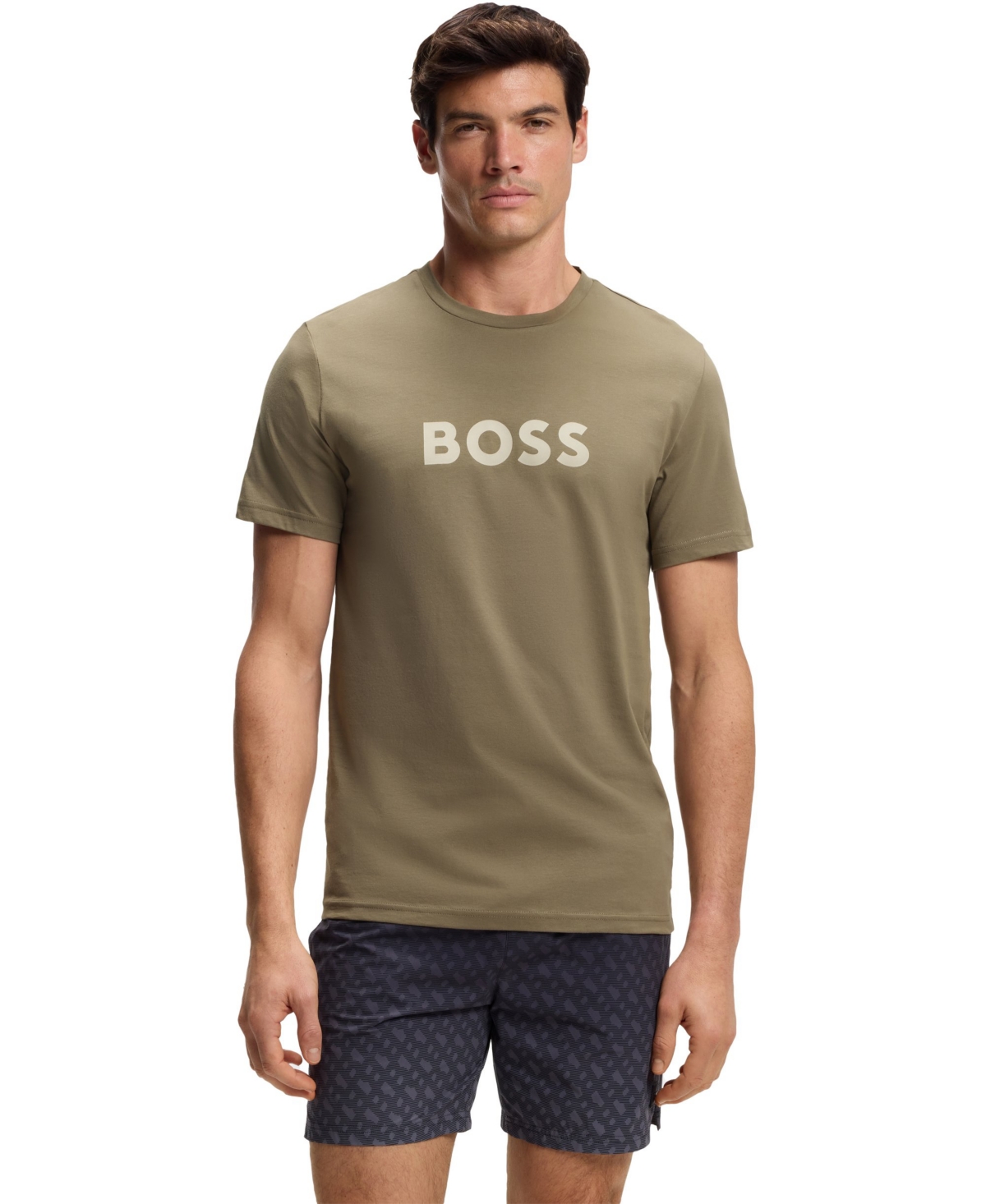 Boss by Hugo Men's Cotton-Jersey Logo Print T-Shirt