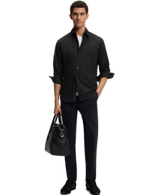 Men's Regular-Fit Stretch-Cotton Dobby Dress Shirt