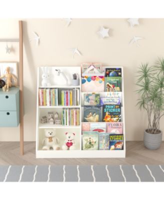 Kids Bookcase & Toy Organizer, 4-Tier Wooden Storage