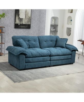 Streamdale Chenille Recliner Sofa with Pillows and Memory Foam