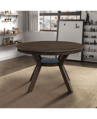 Mid-Century Modern Wood Dining Set (Table + 4 Chairs