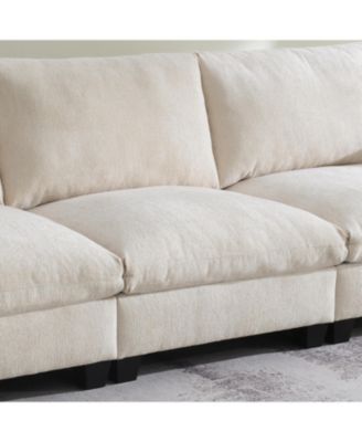 Streamdale Chenille Sectional Sofa with Drop Down Table & Bluetooth (96" L x 35" W)