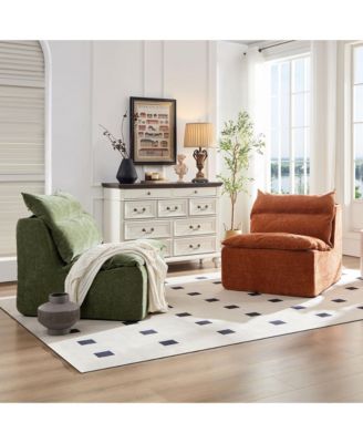  Accent Armless Sofa Lounger with Backrest for Home and Office