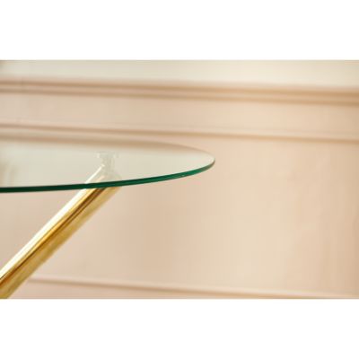 Mid-Century Dining Set with Glass Table Top (5 Pieces