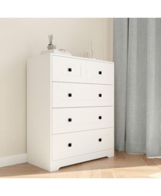 Chest Of Drawer with 5 drawers white color farm door