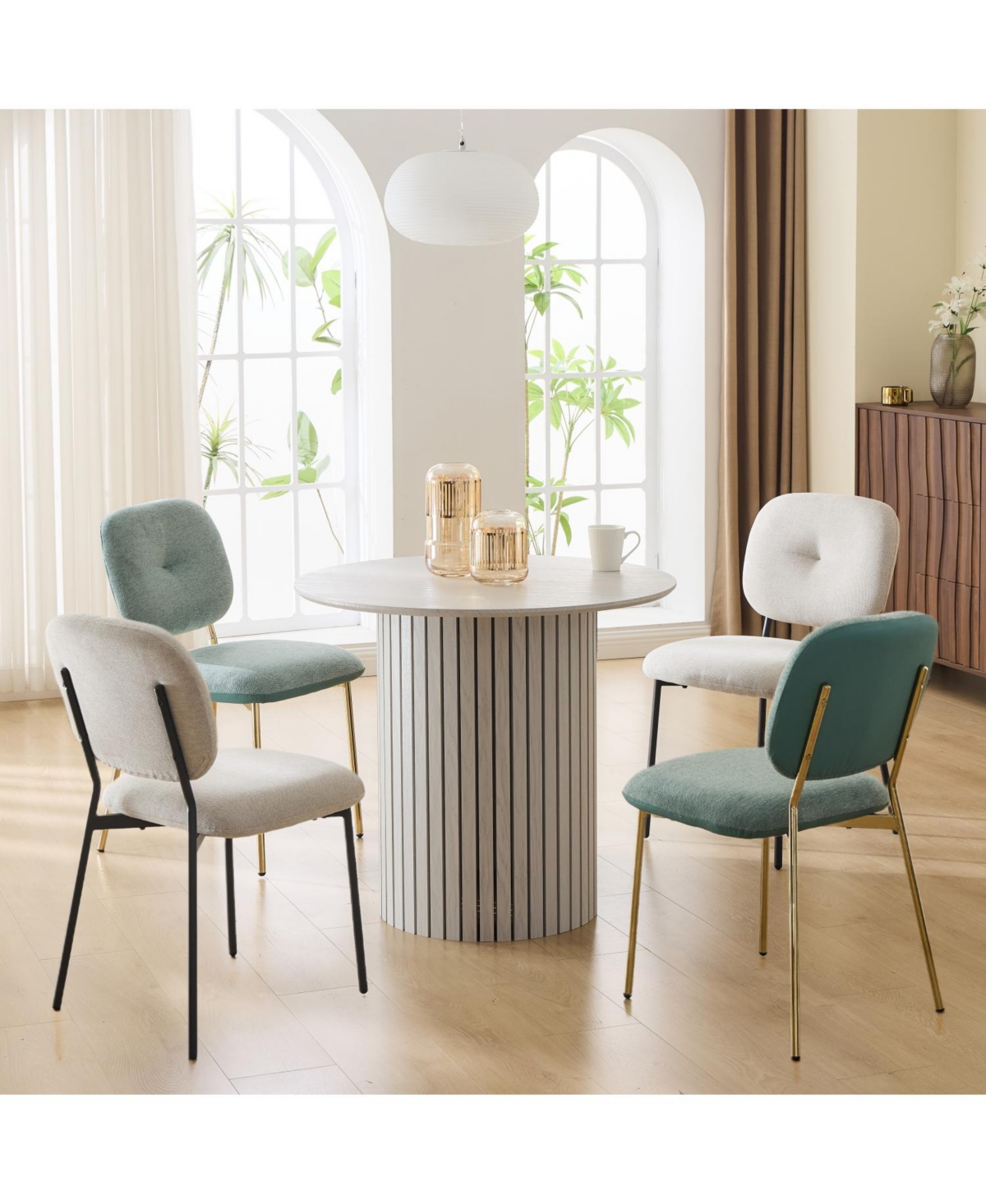 Streamdale Furniture Bamboo & Turquoise Dining Set