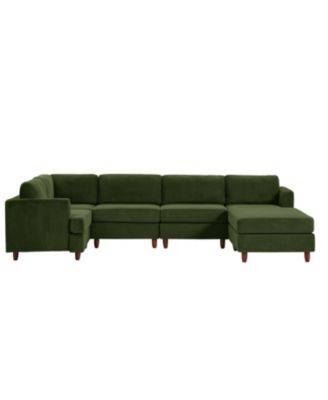 Corduroy 6-Seater Modular Sectional Sofa (Green)