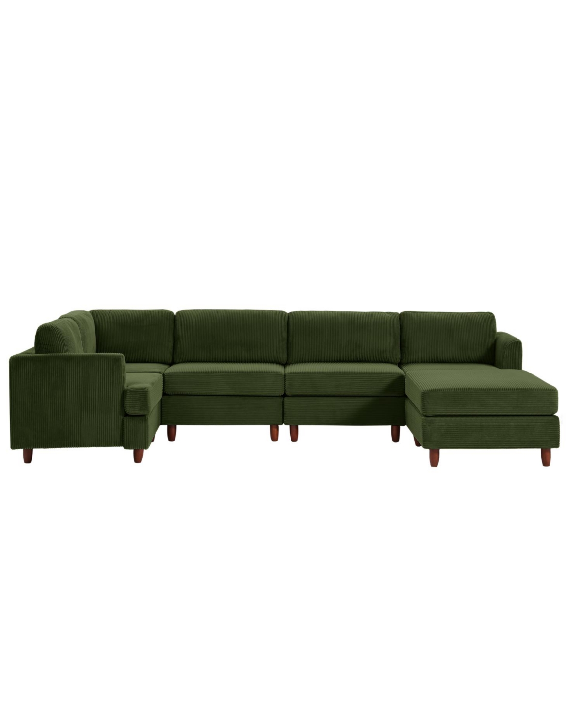 Streamdale Furniture Corduroy 6-Seater Modular Sectional Sofa (Green)