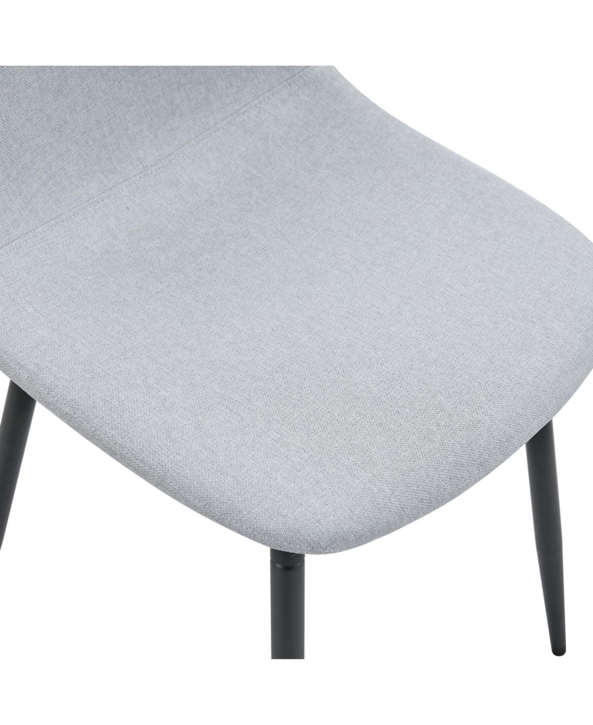 Streamdale Furniture 79" Table & 10 Gray Linen Chairs Black Metal Legs