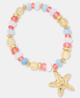Starfish Charm Beaded Stretch Bracelet
