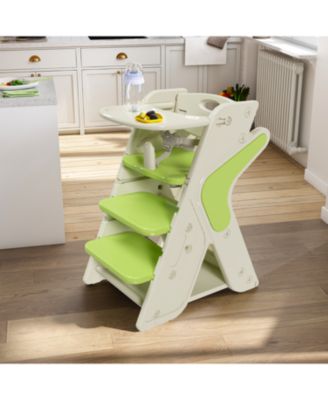 Adjustable High Chair, Toddler Tower, 5-Point Harness, Large Tray