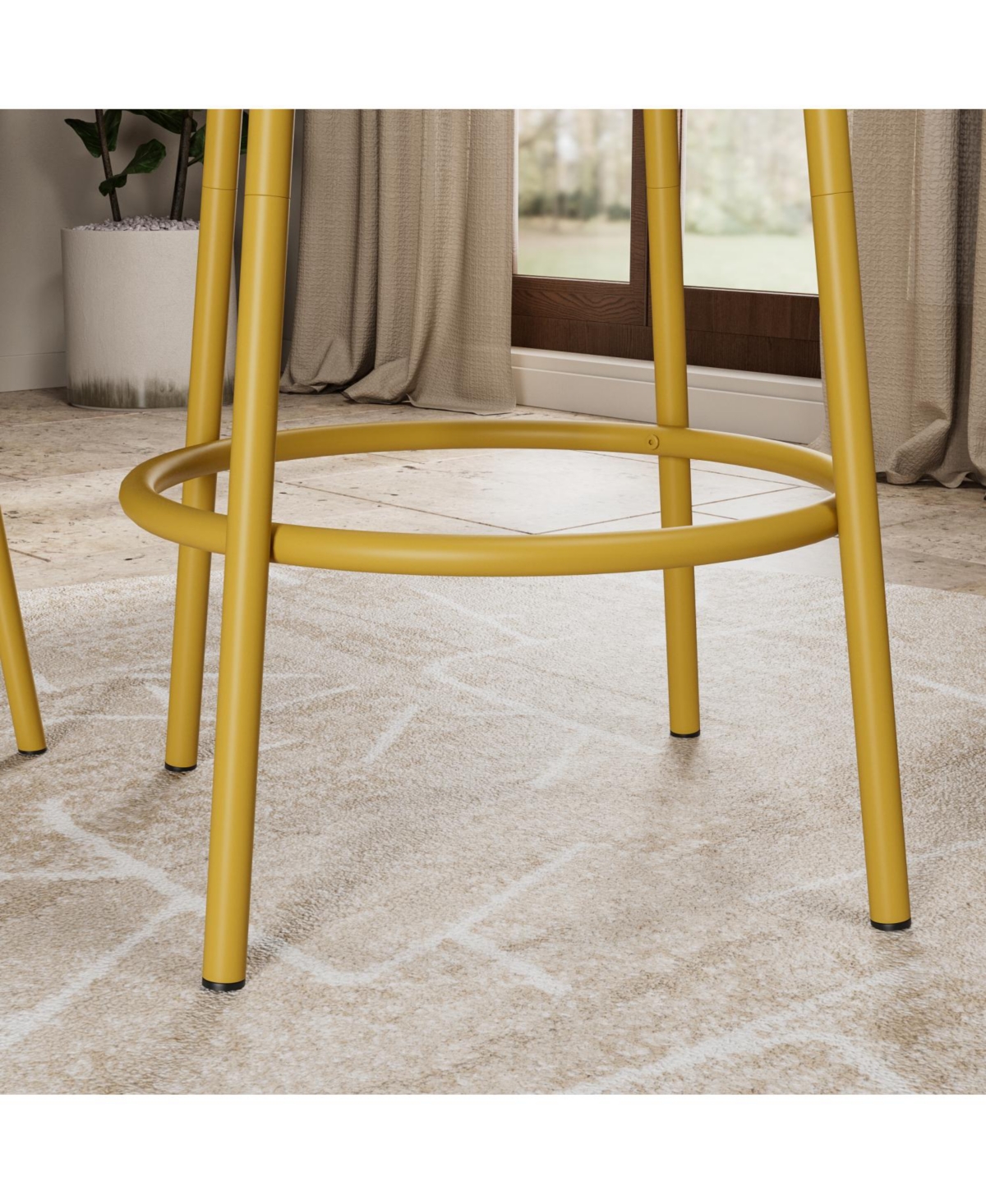 Streamdale Furniture 3-Pc Faux Marble Dining Set with 2 Stools