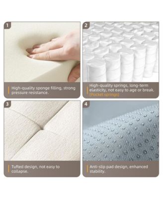  Modern Chenille Sectional Sofa with Ottomans & Pillows - BEIGE