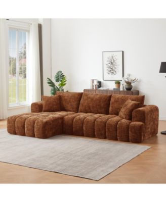 Chenille L-Shape Sectional Sofa Sleeper Couch