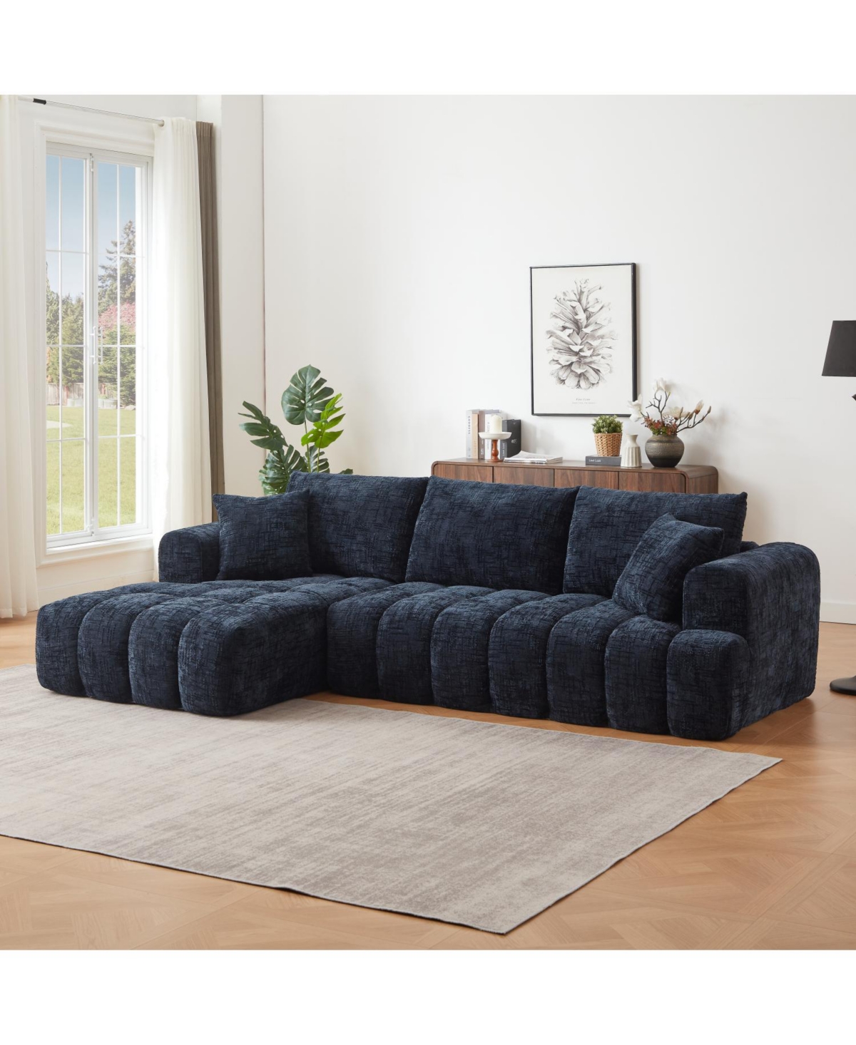 Streamdale Chenille L-Shape Sectional Sofa Sleeper Couch