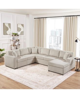 Oversized U-Shaped Sectional Sofa with Chaise Lounge.