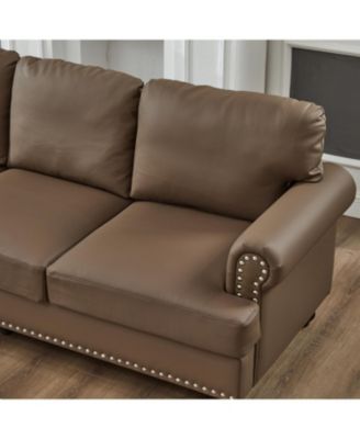 Streamdale Modern Classic Brown Leather 2+3 Seater Sofa Set