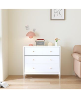 Streamdale White 4-Drawer Kids Dresser - Toddler Bedroom/Nursery Storage