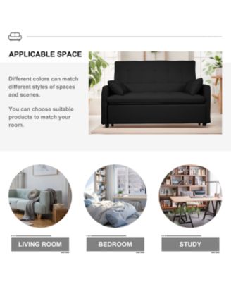 61" Fabric Sofa Bed - Storage, Adjustable, Indoor/Outdoor