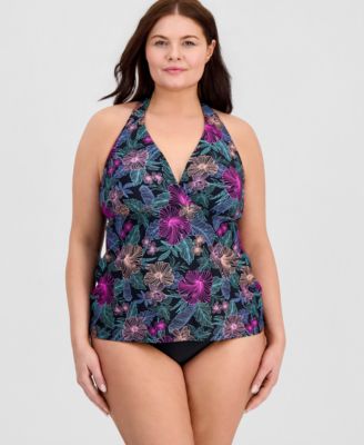 Plus Size H-Back Tankini Top