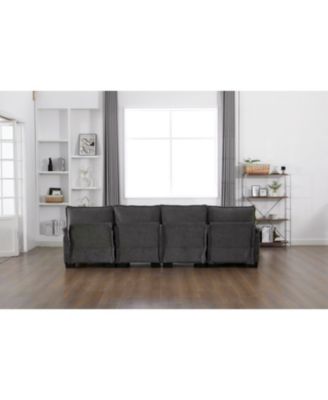 U Shaped Cloud Couch, 110" Chenille Sectional Sofa with Double Chaise