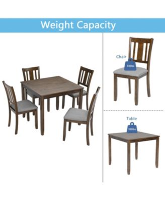 Elegant Walnut 5-Piece Dining Table Set