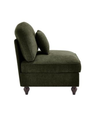  Armless Sofa Chenille W/1 Pillow -Green