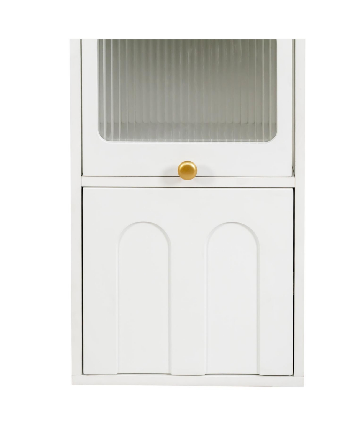 Streamdale White Sideboard Storage Cabinet & Multi-Functional with Glass Doors