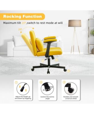 Streamdale  Linen Ergonomic Office Chair with Wheels