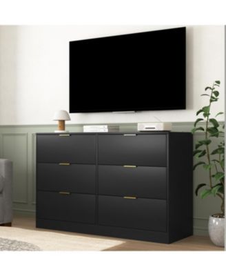 Streamdale Simply Modern 6-Drawer Dresser - Black