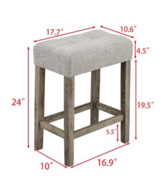 Bar Table & Chairs Set w/ Power Outlet - 4 Piece Dining Set